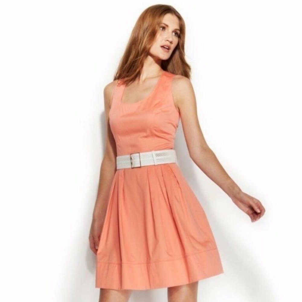 Calvin Klein Peach A-Line Dress